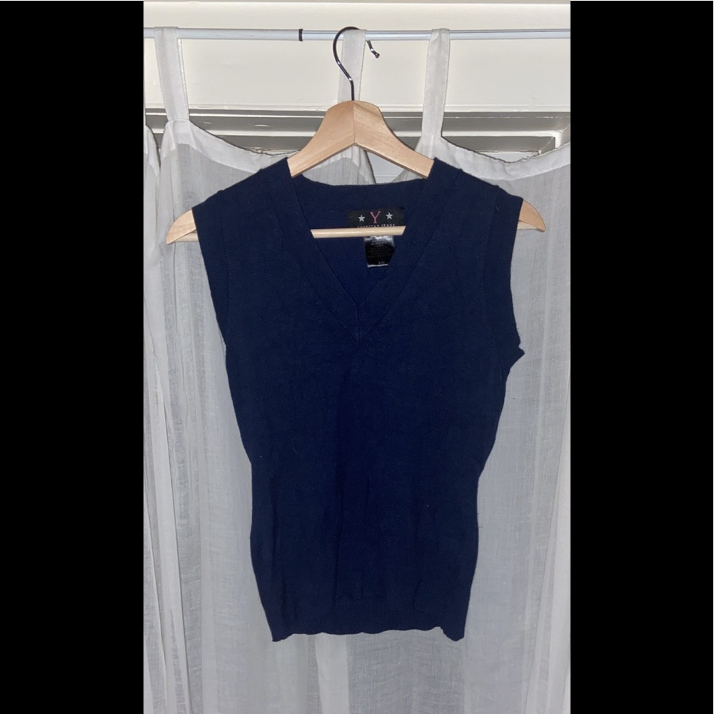dark blue sweater vest